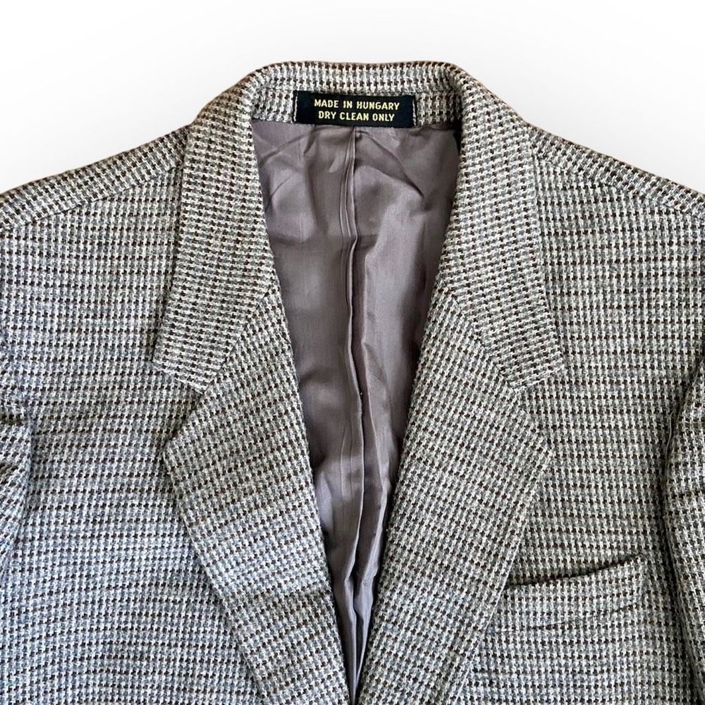 Vintage Jaguar Gray Brown Tweed Sport Coat Elbow Patches 42R - Picture 2 of 8